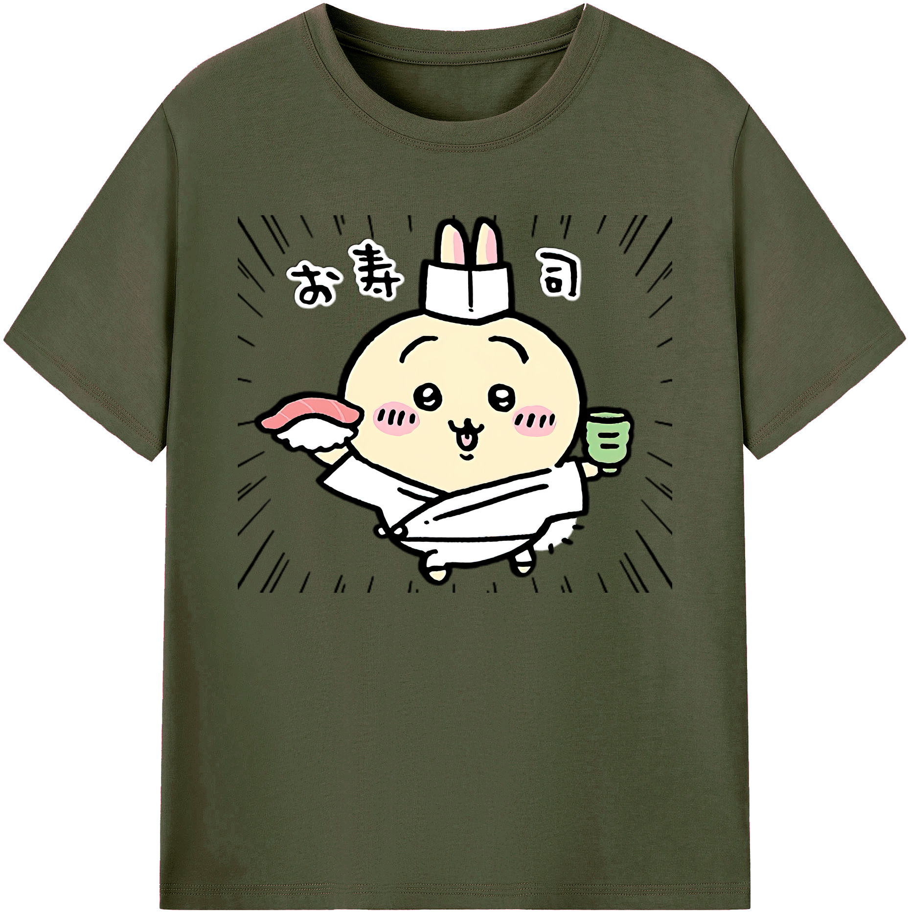 （画像用） ちいかわ うさぎ Chii-kawa usagi 綿100％ メンズ半袖Tシャツ｜肌触りやわらか＆通気性